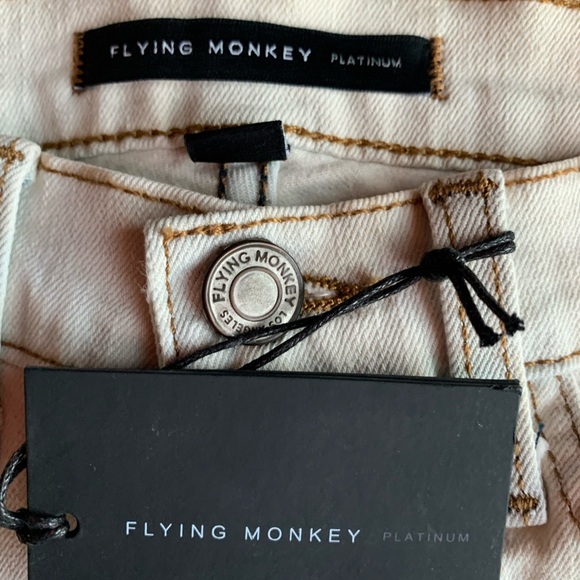 Flying Monkey Platinum high rise super flare tie dye bottom denim jeans . NWT - Picture 2 of 3